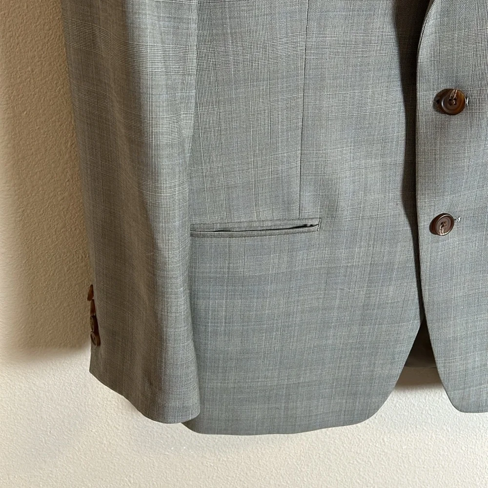 Ralph‎ Lauren Grey Suit Jacket Plaid Two Button